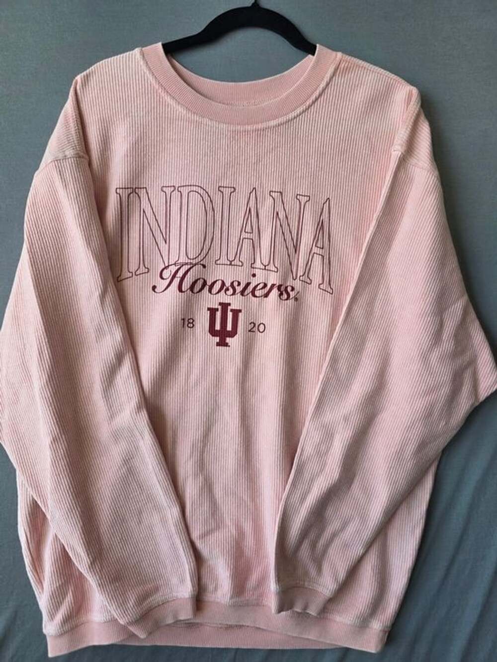 Chicka-d Indiana Hoosiers Corded Crew Sweatshirt Women’s L Urban Pink NWT